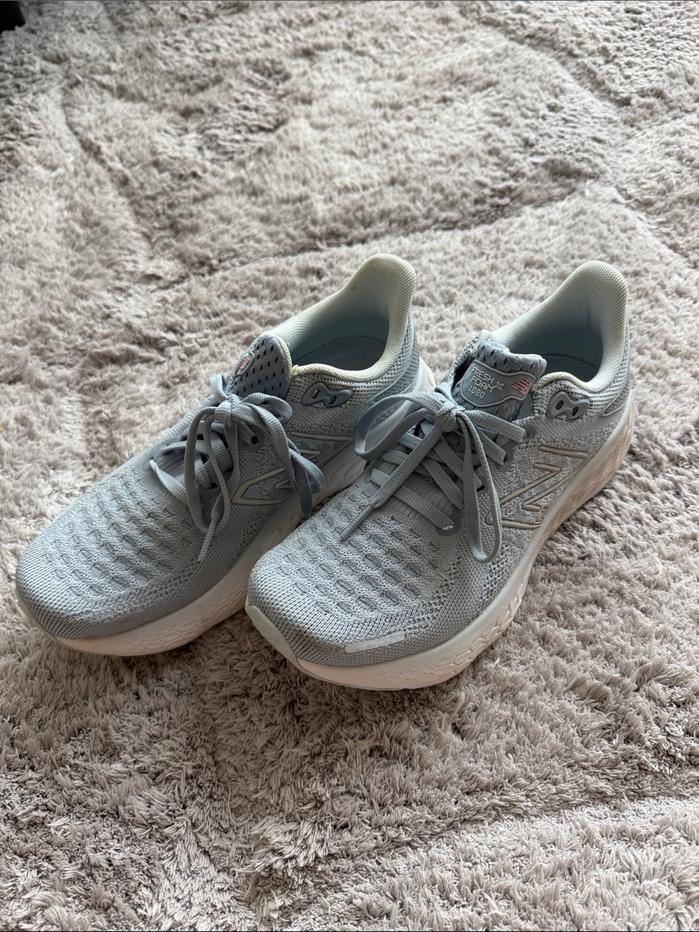 New Balance Women's Light Blue Knit Running Sneakers